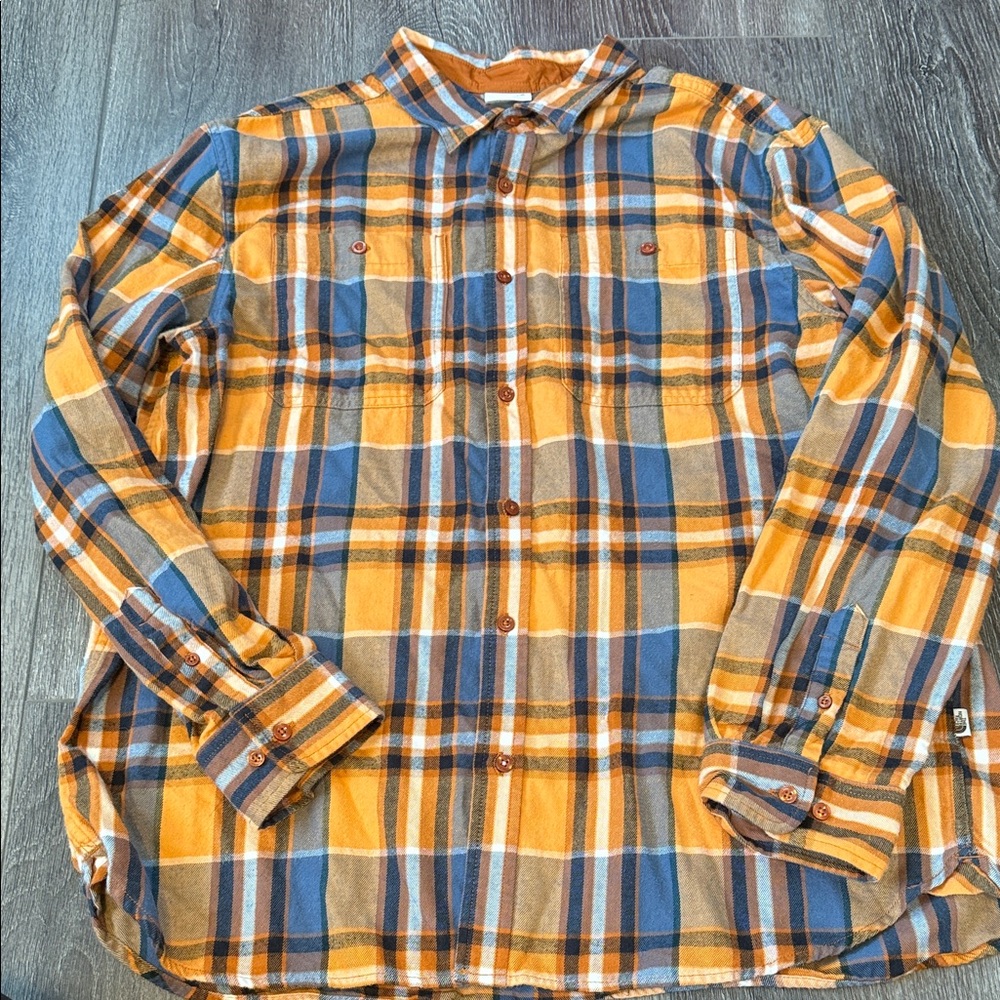 The North Face Men's Plaid Shirt in Blue and Orange
